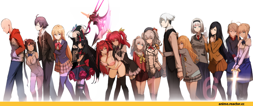 Hews, Saitama, Hestia (Danmachi), Hikigaya Hachiman, Shokugeki no Souma, Kashima (Kantai Collection), Prison School, Saber (Fate), crossover, Rory Mercury, Anime, Kantai Collection, Shimoseka, Rokka no Yuusha, OreGairu, Aldnoah.Zero, Danmachi, Fate (series), OnePunchMan, gate - jieitai ka no chi nite kaku tatakaeri, rory mercuria, Rakudai Kishi no Eiyuutan, Shinmai Maou no Keiyakusha, erina nakiri, Decim, Fremy Speeddraw, Mari Kurihara, Slaine Troyard, naruse mio, Death Parade, stella vermillion, Anna Nishikinomiya, miyazono kaori, Tomori Nao, Charlotte (Anime), Shigatsu wa Kimi no Uso