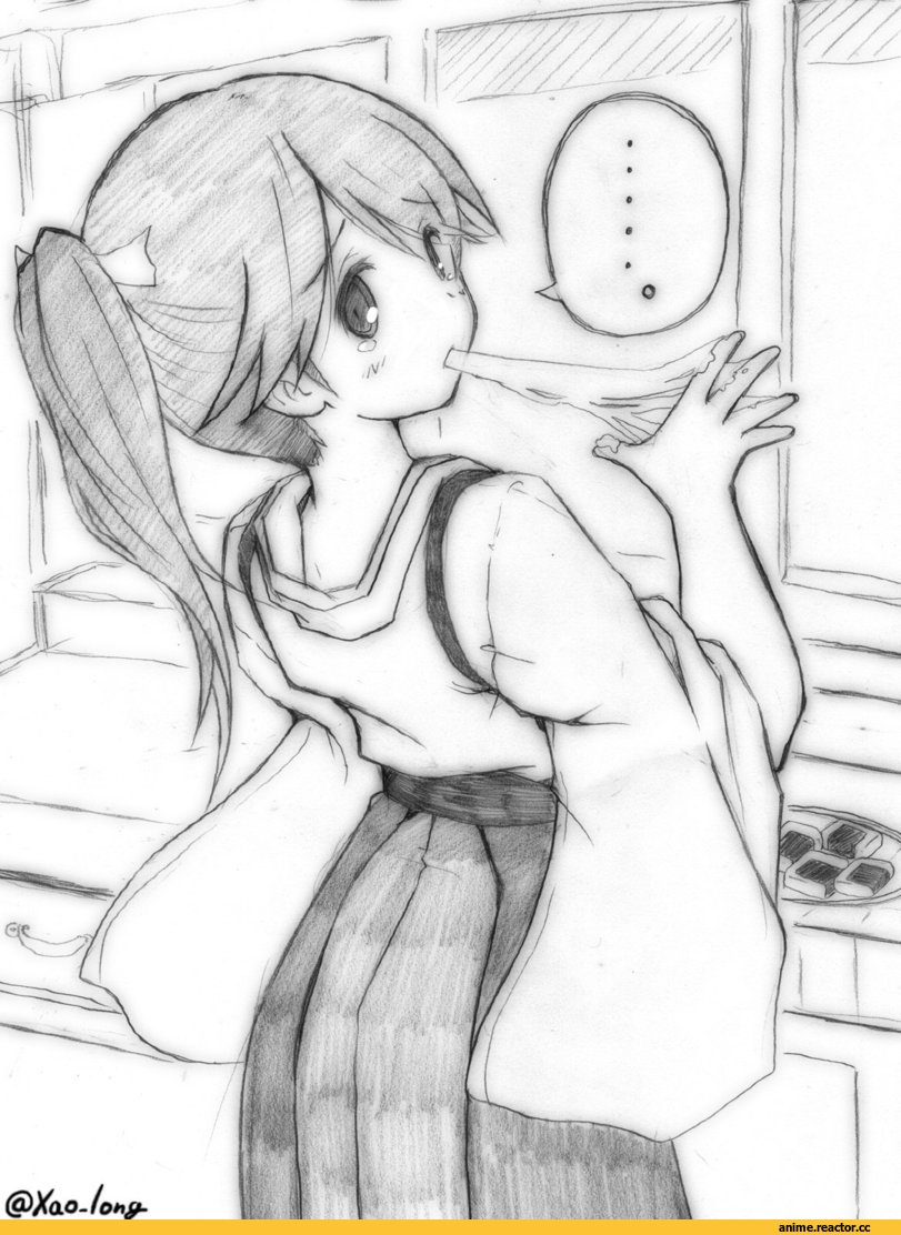 chicken99, Houshou (Kantai Collection), Kantai Collection, Monochrome (Anime), Anime Art, Anime