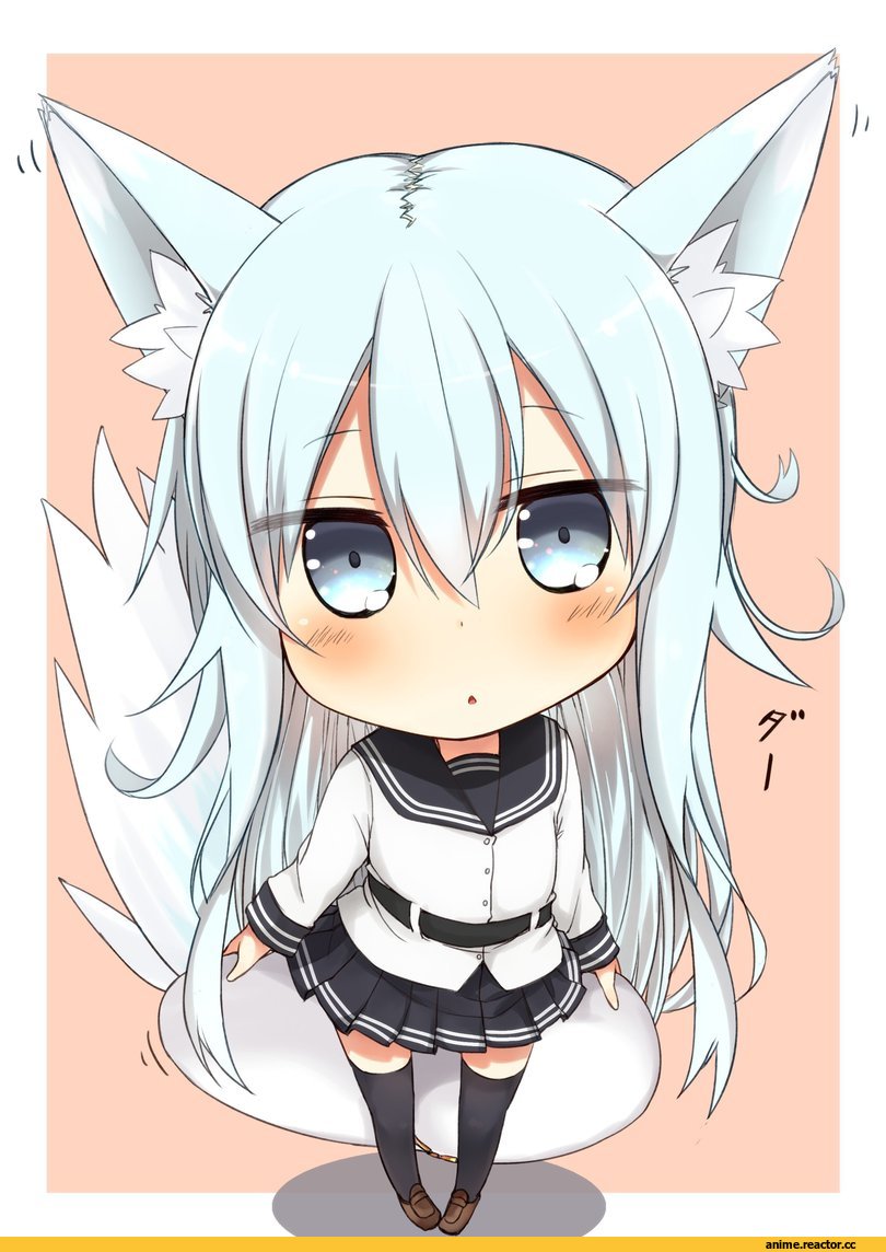 nonono (basasi21), Verniy, Kantai Collection, Inumimi, Animal Ears, chibi, Anime