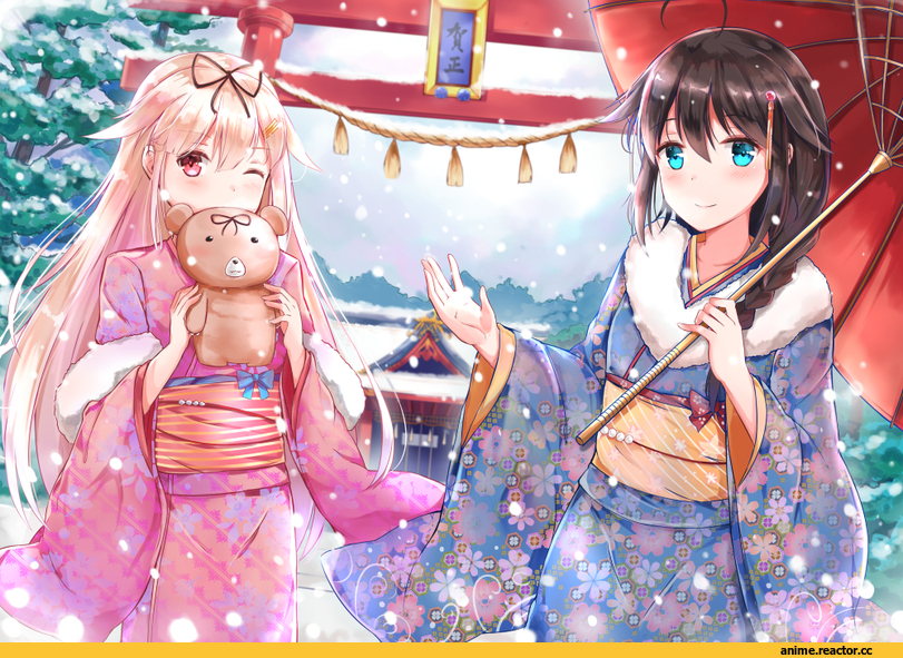 Shigure (Kantai Collection), Kantai Collection, Yuudachi, tailam, Yukata, Anime