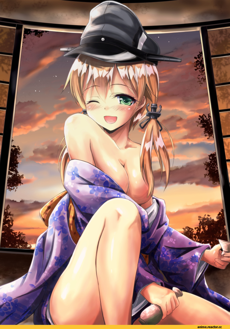 Prinz Eugen, Kantai Collection, Anime Ero, saz (sazin764), Yukata, Anime