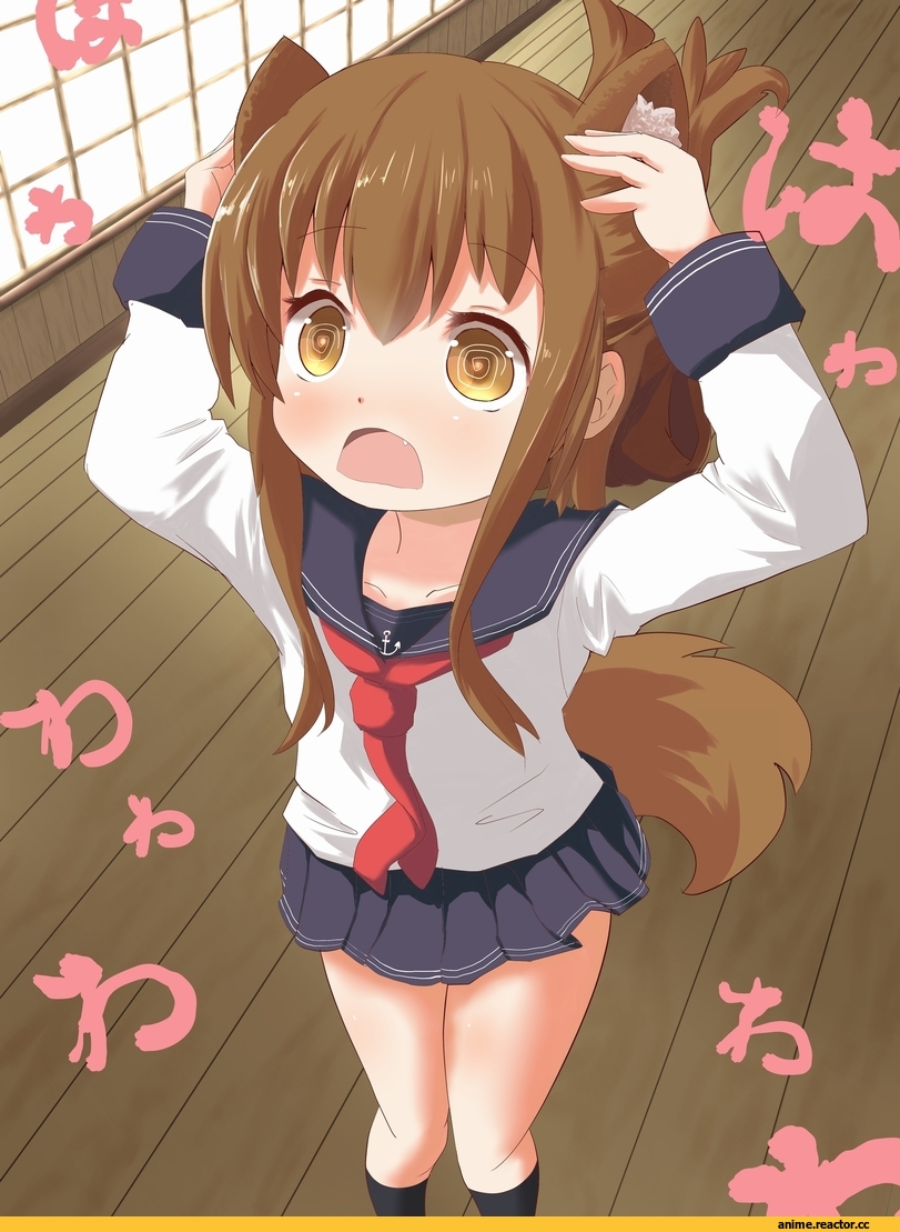 Kantai Collection, Inazuma (Kantai Collection), maromi gou, neko, Animal Ears, Anime