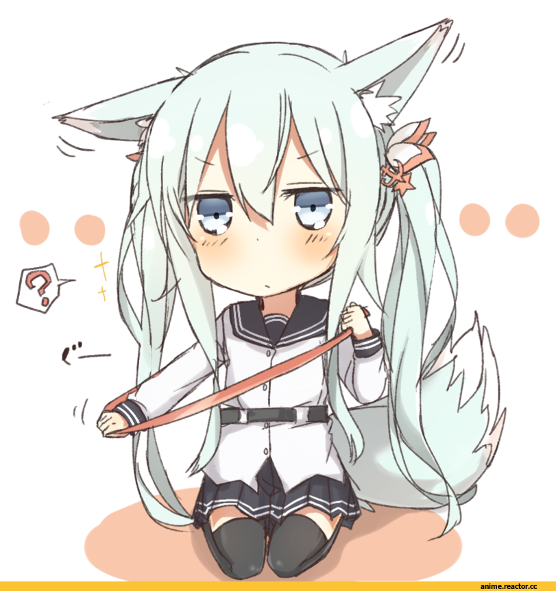 nonono (basasi21), Verniy, Kantai Collection, Inumimi, Animal Ears, chibi, Anime