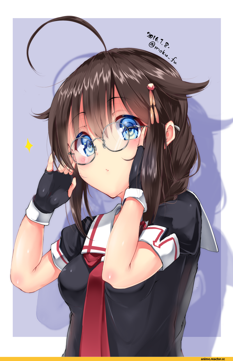 Shigure (Kantai Collection), Kantai Collection, mokufuu, Anime Art, Megane, Anime