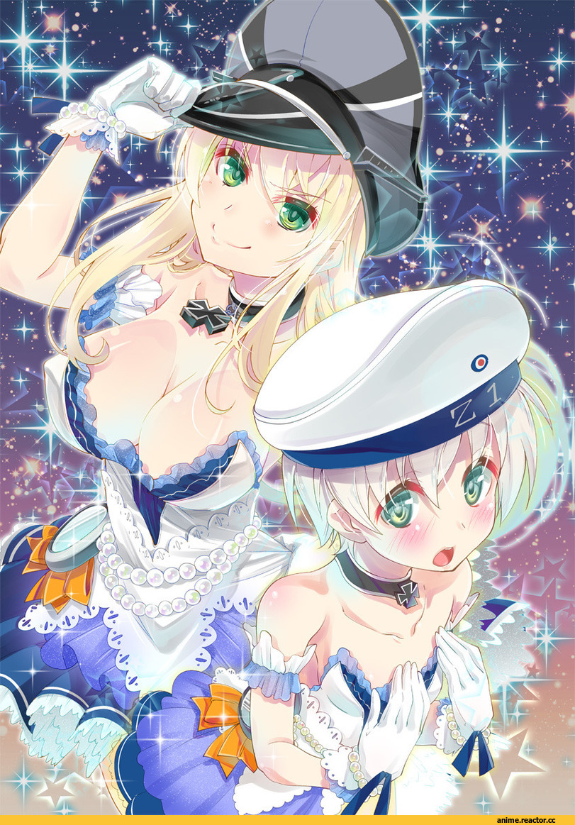 Bismarck (Kantai Collection), Kantai Collection, Z1 Leberecht Maass (Kantai Collection), idolmaster cinderella girls, crossover, imu sanjo, Anime