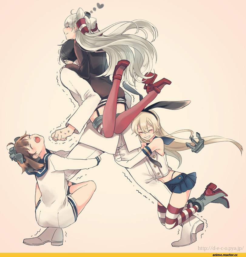 Yukikaze (Kantai Collection), Kantai Collection, Amatsukaze (Kantai Collection), shimakaze (kantai collection), Admiral (Kantai Collection), deco (geigeki honey), Anime Art, Anime