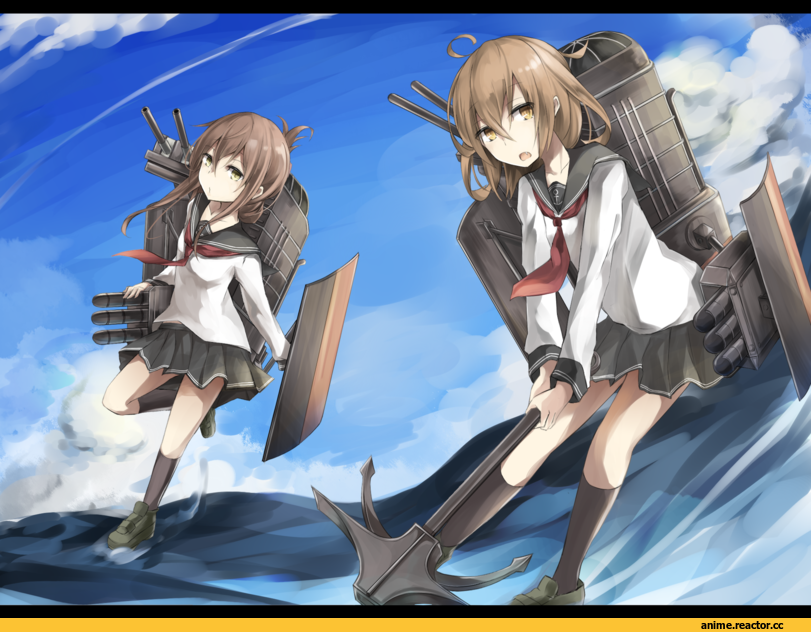 Ikazuchi, Kantai Collection, Inazuma (Kantai Collection), miyabino (miyabi1616), Hamakaze (Kantai Collection), Anime