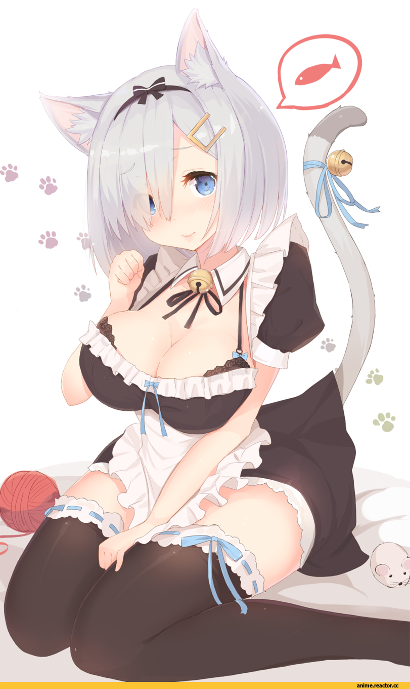 kagerou (shadowmage), Hamakaze (Kantai Collection), Kantai Collection, Maid, neko, Animal Ears, Anime