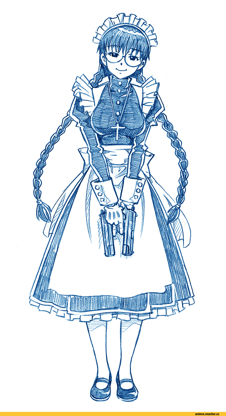Black Lagoon, roberta (black lagoon), Megane, Monochrome (Anime), Опасные Няшки, Anime Няши, bbb (friskuser), Maid, Anime