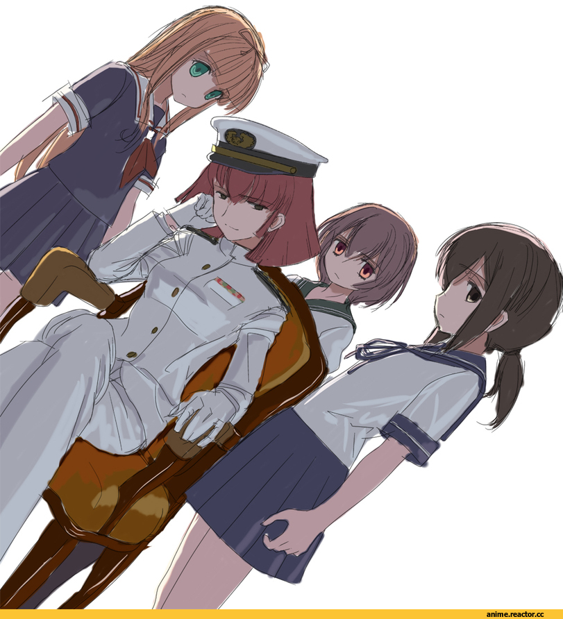 Female Admiral (Kantai Collection), Kantai Collection, Fubuki (Kantai Collection), haman karn, Mutsuki (Kantai Collection), Yuudachi, Gundam, gundam z, crossover, mocha, Anime, Zeta Gundam