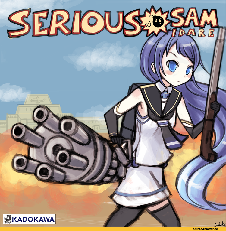 Samidare, Kantai Collection, Serious Sam, Игры, crossover, Lumineko, artist, Anime