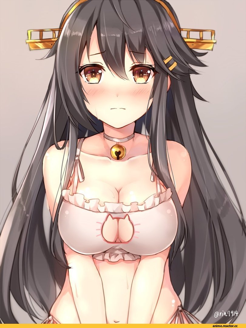 rin yuu, Haruna (Kantai Collection), Kantai Collection, Cat Keyhole Bra, Anime Ero Swim, Anime Ero, Anime