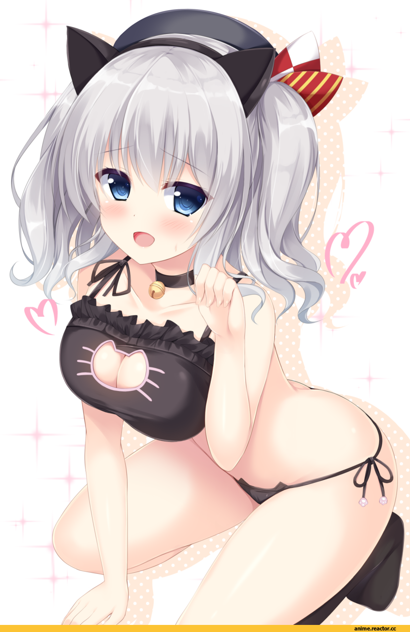 tomoo (tomo), Kashima (Kantai Collection), Kantai Collection, Cat Keyhole Bra, Anime Ero Swim, Anime Ero, Anime