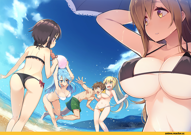Aqua (KonoSuba), KonoSuba, Darkness (KonoSuba), Yunyun (KonoSuba), Megumin, Satou Kazuma, Anime Ero Swim, Anime Ero, u-ichi, Anime Ero Kyonyuu, Anime