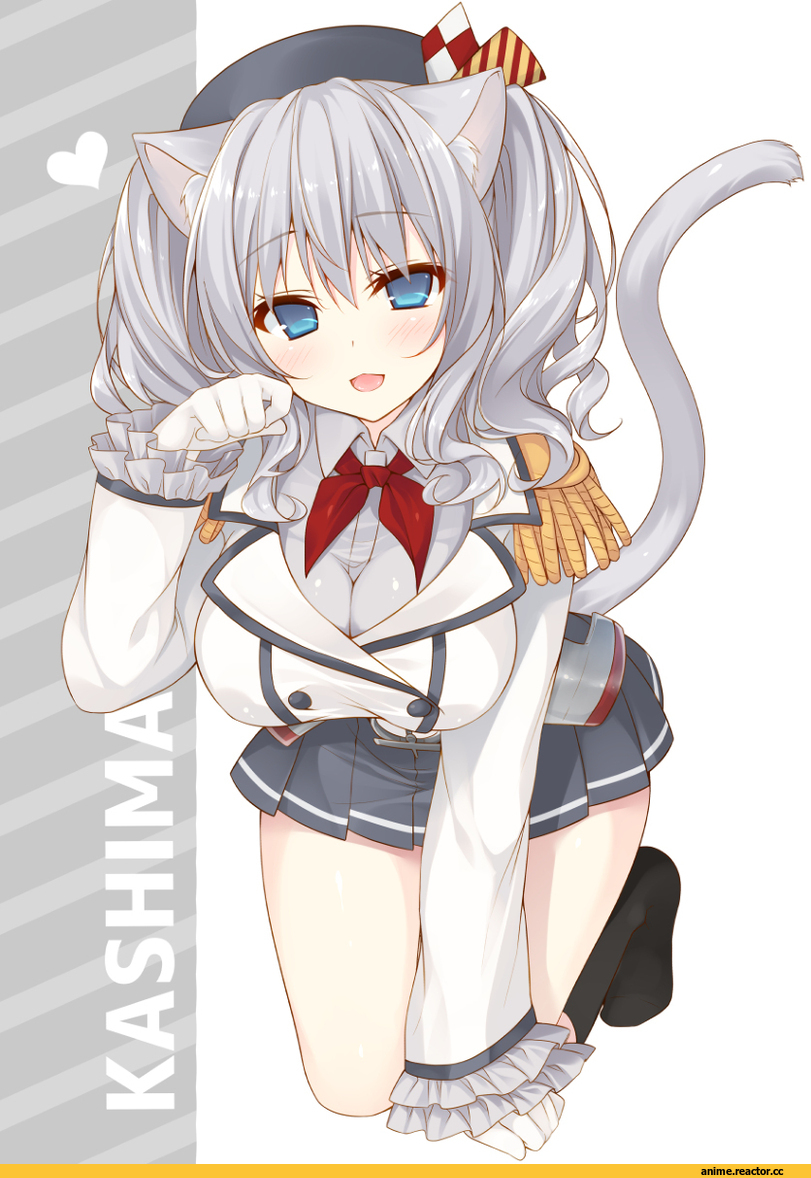 Kashima (Kantai Collection), Kantai Collection, neko, Animal Ears, miko 92, удалённое, Anime