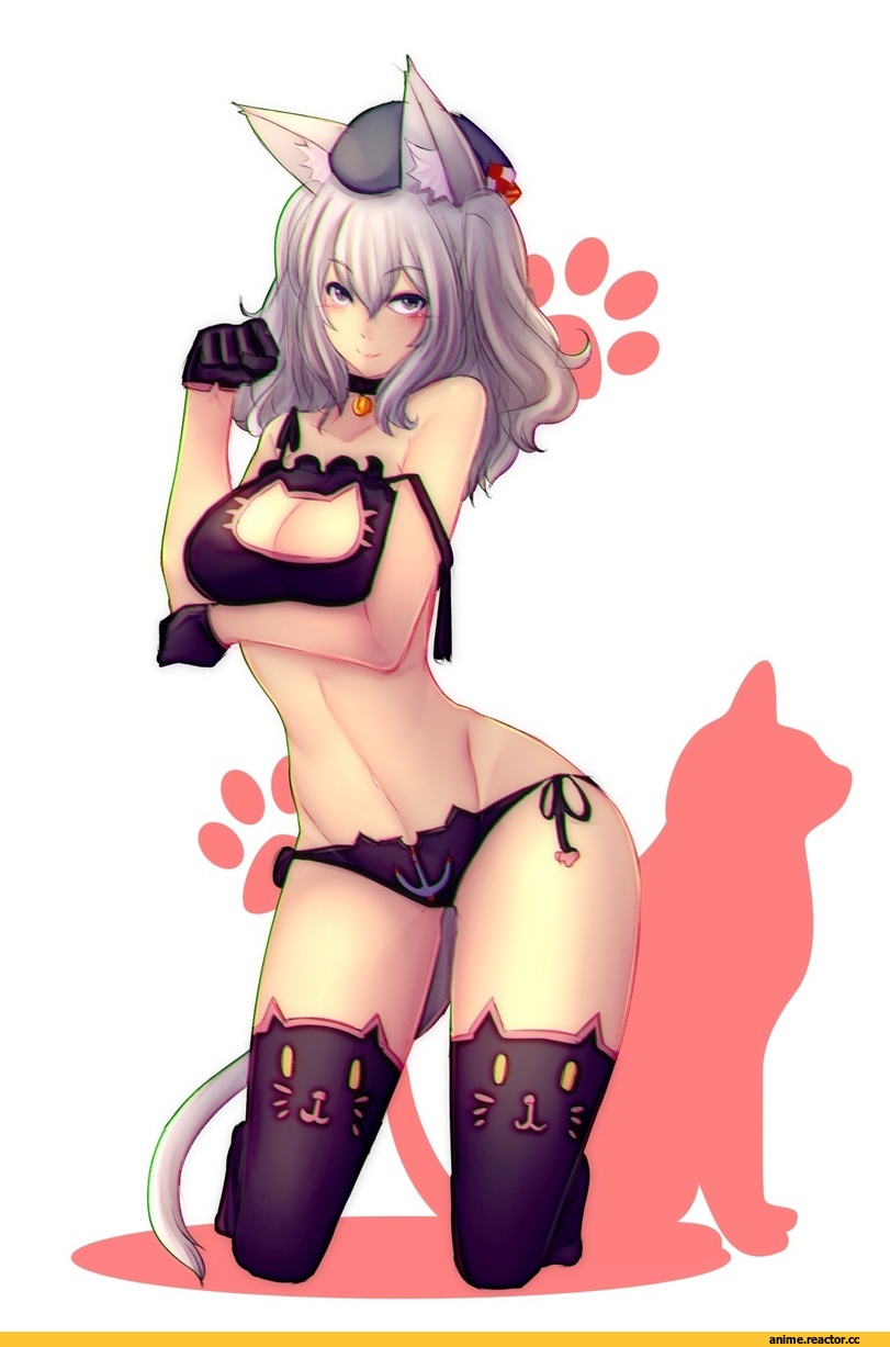 Kashima (Kantai Collection), Kantai Collection, Cat Keyhole Bra, Anime Ero, nekomimi, Animal Ears, Anime