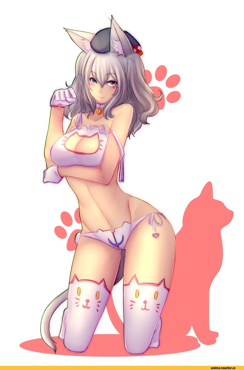 Kashima (Kantai Collection), Kantai Collection, Cat Keyhole Bra, Anime Ero, nekomimi, Animal Ears, Anime