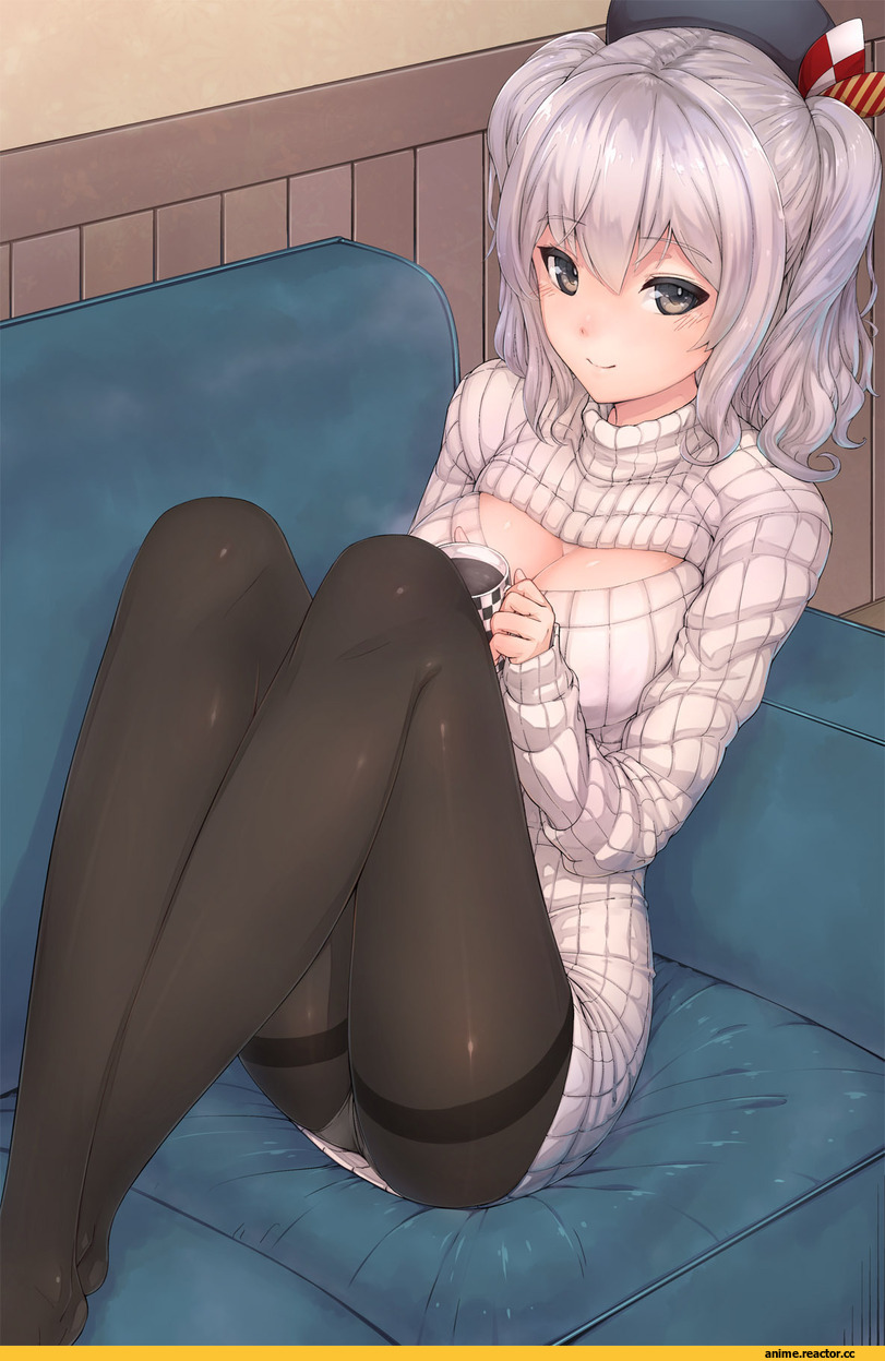 urigarasu, Open-Chest Sweater, Kashima (Kantai Collection), Kantai Collection, Anime Adult pantsu, Anime Ero, Anime