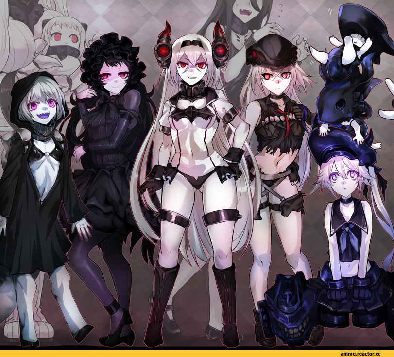 Re-class Battleship, Destroyer Hime, Air Defense Hime, Northern Ocean Hime, Isolated Island Oni, Destroyer Water Oni, Battleship-symbiotic Hime, Patrol Boat Imp Group, Seaport Hime, gomasionori, Anime, Kantai Collection