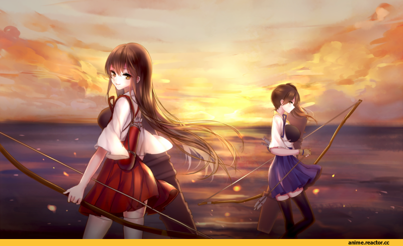 Akagi (Kantai Collection), Kantai Collection, Kaga (Kantai Collection), meaomao, Anime