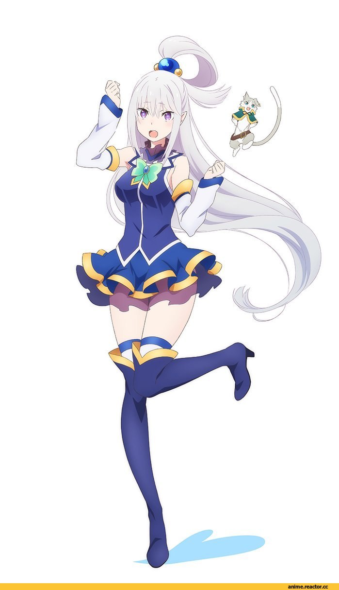 Re Zero Kara Hajimeru Isekai Seikatsu, KonoSuba, Emilia (re zero), Aqua (KonoSuba), Pack (re zero), crossover, Anime