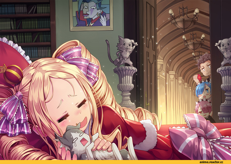 Re Zero Kara Hajimeru Isekai Seikatsu, Beatrice (Re Zero), Pack (re zero), Ram (Re Zero), Rem (re zero), Natsuki Subaru, Anime