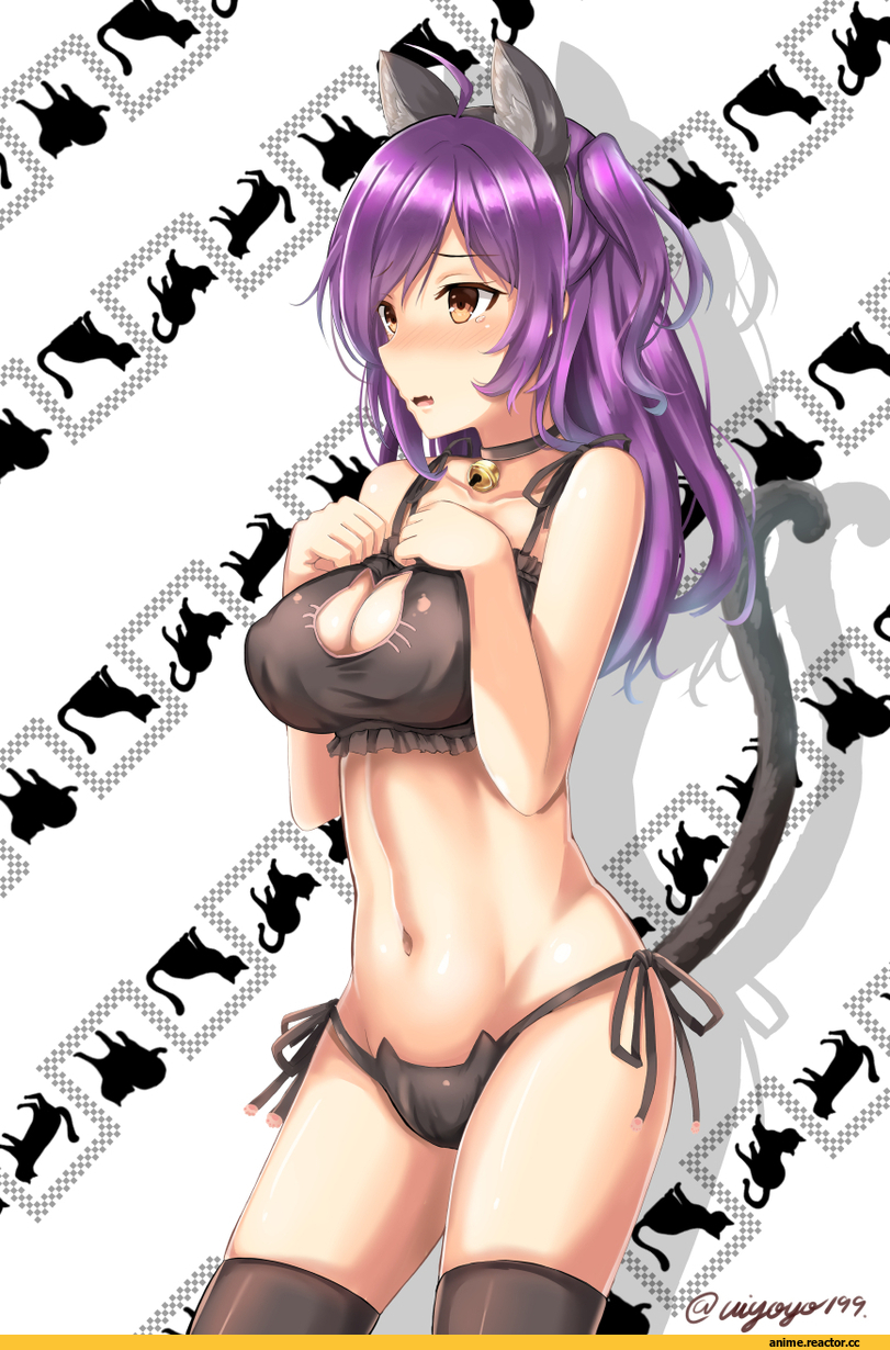kono (uiyoyo199), Hagikaze (Kantai Collection), Kantai Collection, Cat Keyhole Bra, Anime Ero, neko, Animal Ears, Anime