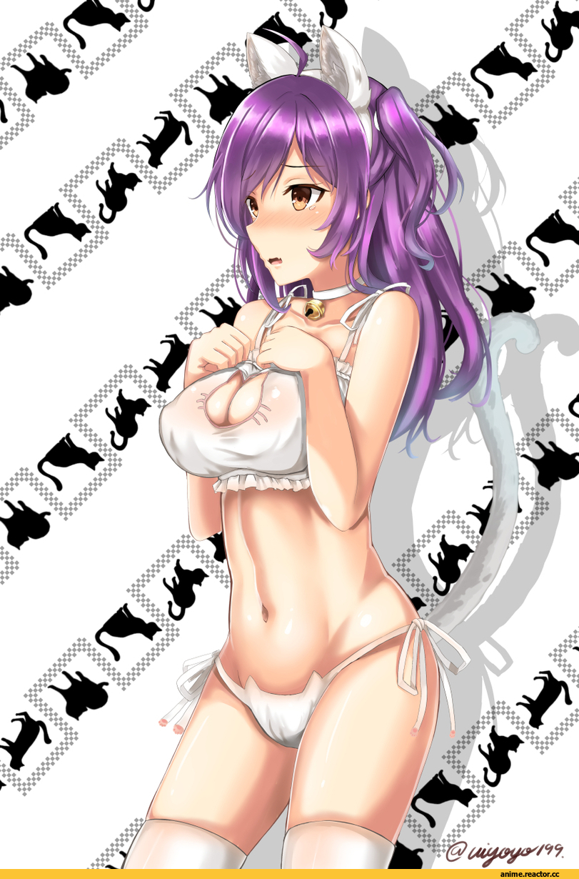kono (uiyoyo199), Hagikaze (Kantai Collection), Kantai Collection, Cat Keyhole Bra, Anime Ero, neko, Animal Ears, Anime