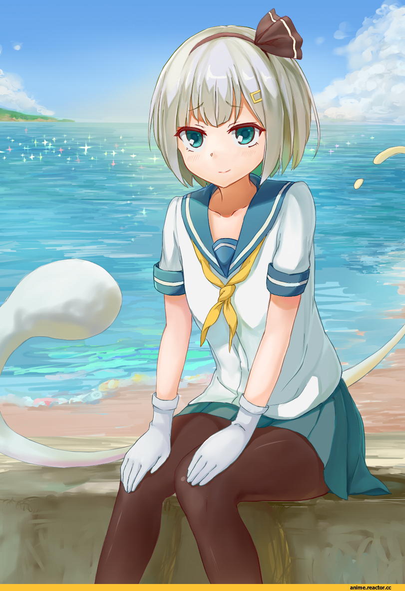 maeshimashi, Konpaku Youmu, Touhou Project, Hamakaze (Kantai Collection), Kantai Collection, crossover, Anime