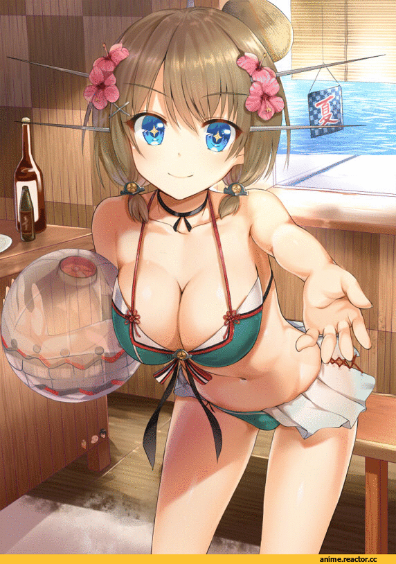 Anime Ero Swim, Anime Ero, gif, иероглифы, японский, Maya (Kantai Collection), Kantai Collection, Anime