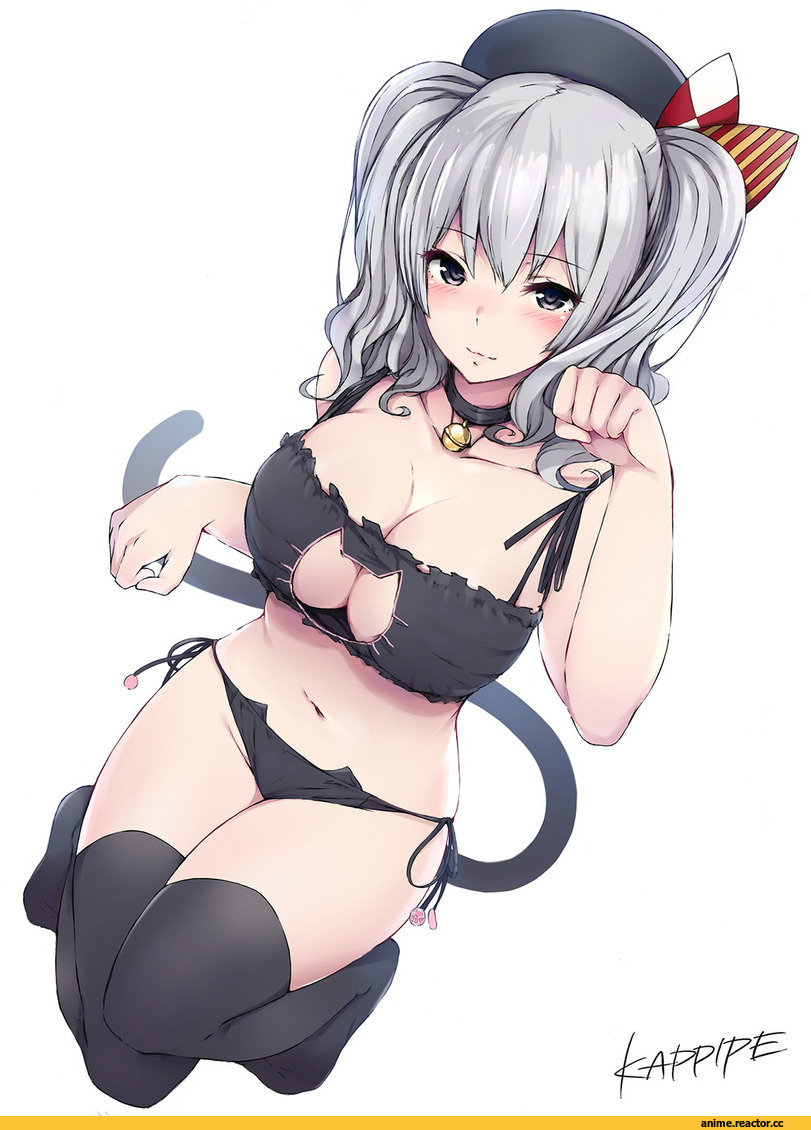Kantai Collection, Kashima (Kantai Collection), Cat Keyhole Bra, Anime Ero, kappipe (brd0520), Anime