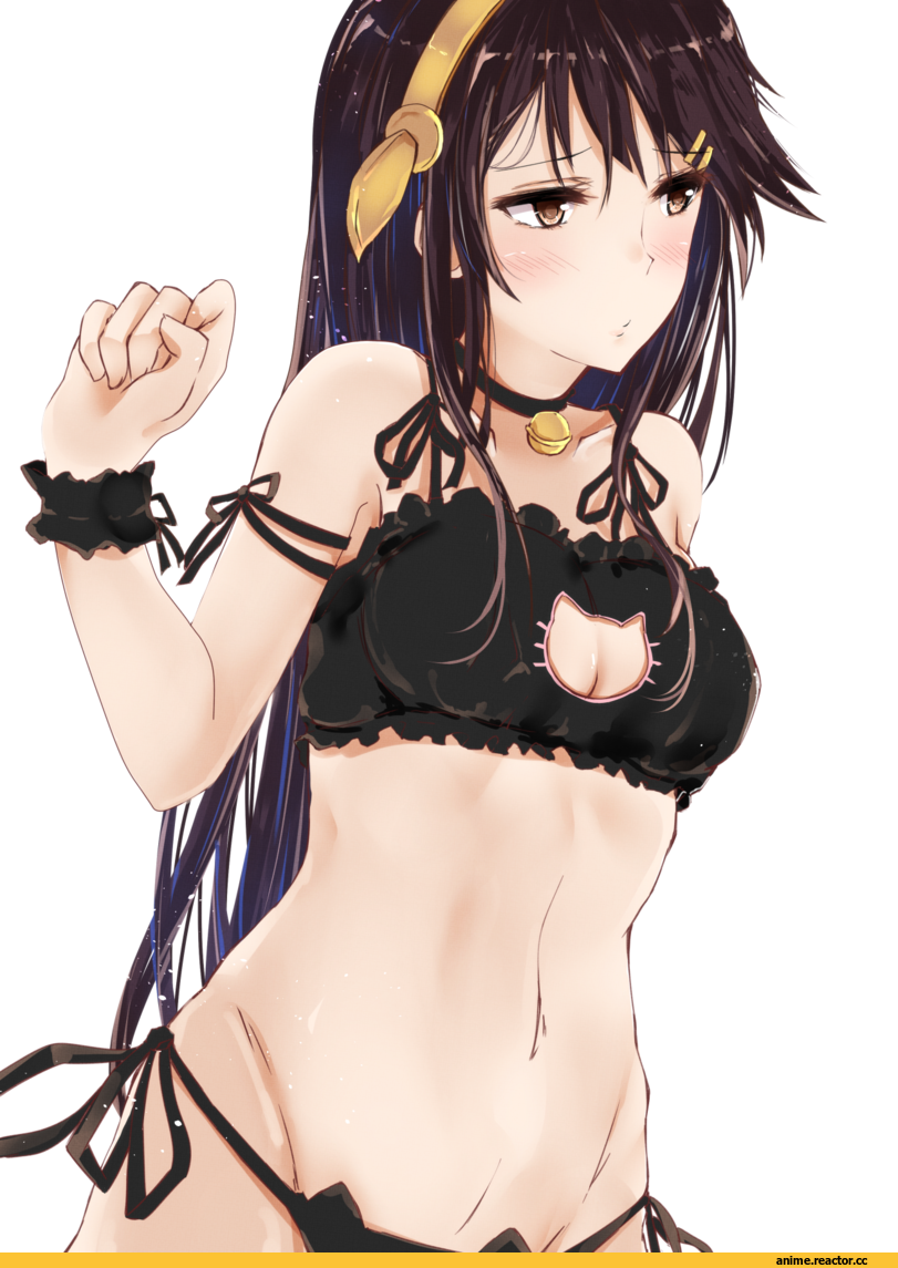 Haruna (Kantai Collection), Kantai Collection, Cat Keyhole Bra, shirotaso0818, Anime Ero, Anime