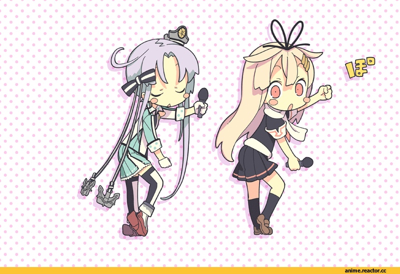 anime gif, Yuudachi, Kantai Collection, Akitsushima (Kantai Collection), Anime