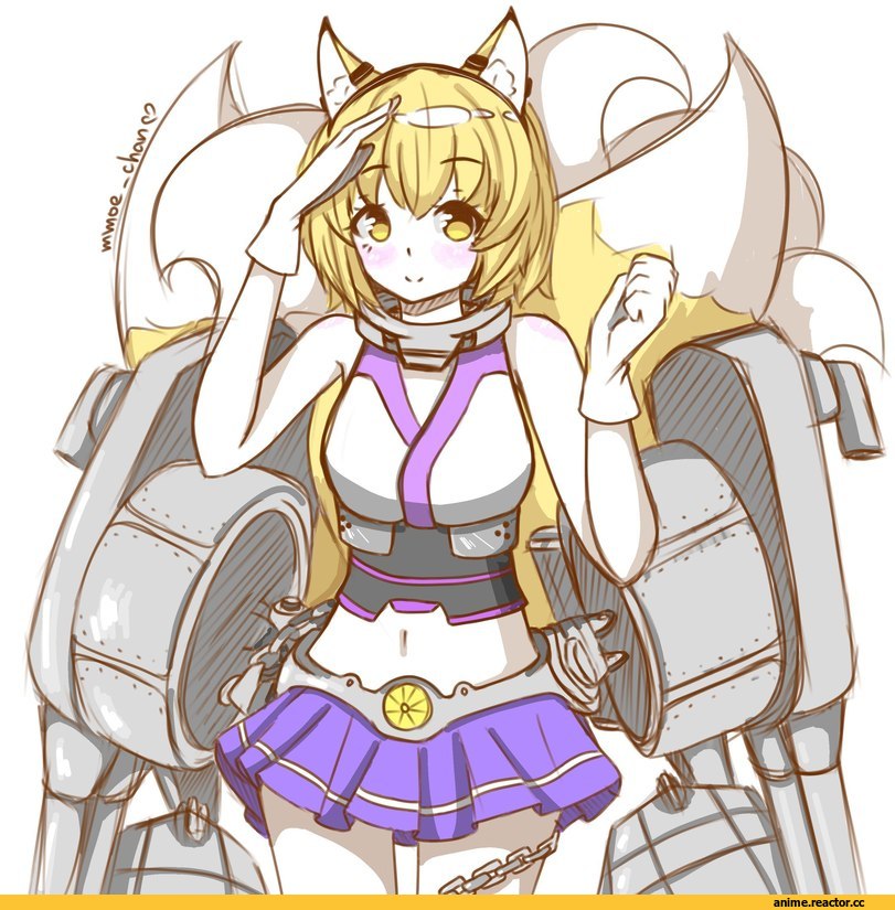 mmoe chan, Mutsu (Kantai Collection), Kantai Collection, Yakumo Ran, Touhou Project, Kitsune, Animal Ears, crossover, Anime