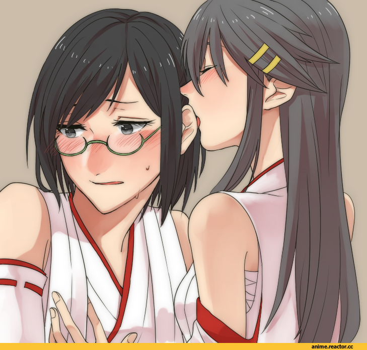 Kantai Collection, Haruna (Kantai Collection), Kirishima (Kantai Collection), nagisa (12363), Shoujo Ai, Anime