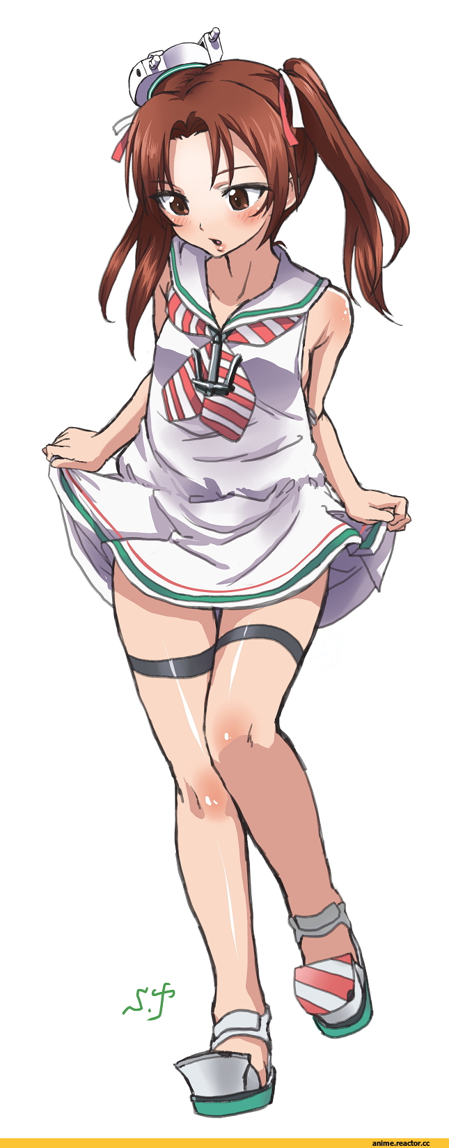 Anzu Kadotani, Girls und Panzer, Kantai Collection, crossover, shift (waage), anime loli, Anime