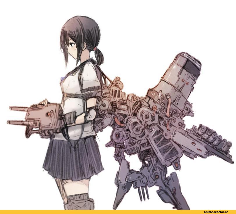 Fubuki (Kantai Collection), Kantai Collection, Sumisu (Mondo), Anime Art, mecha, Anime