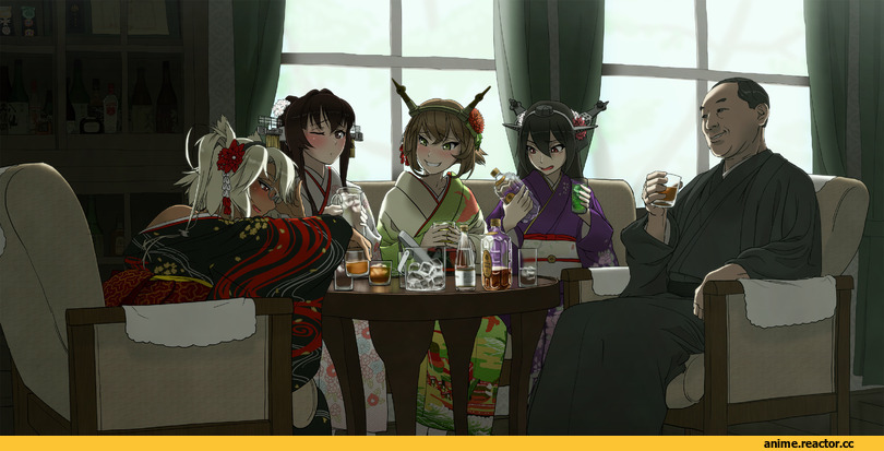 Kantai Collection, Musashi (Kantai Collection), Mutsu, Nagato (Kantai Collection), Yamato (Kantai Collection), ooku, Anime