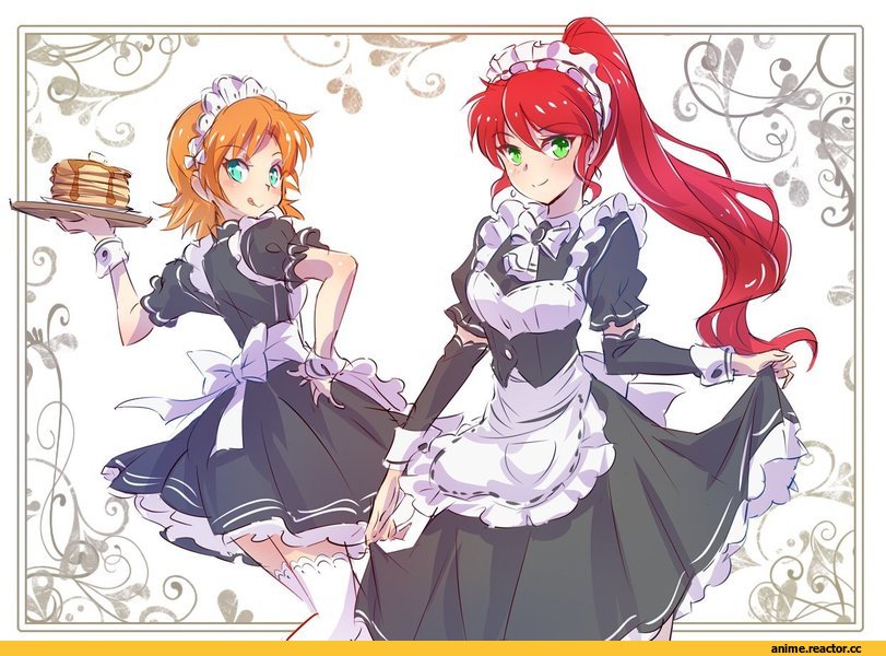 RWBY, Nora Valkyrie, Pyrrha Nikos, Iesupa, artist, Maid, Anime