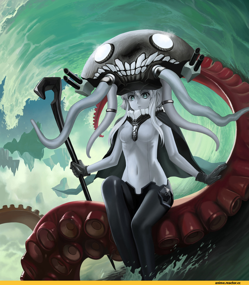 Wo-Class Aircraft Carrier , Kantai Collection, hinoyama ena, Anime Art, в комментах ещё одна, Magic the Gathering, Игры, crossover, Anime