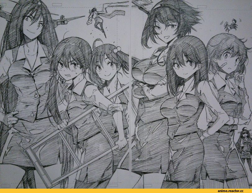 Akebono, Kongou (Kantai Collection), Mutsu (Kantai Collection), Nagato (Kantai Collection), Oboro (Kantai Collection), Sazanami (Kantai Collection), Sendai (Kantai Collection), Ushio (Kantai Collection), Anime Paint, Anime Art, Anime, Kantai Collection, kojima takeshi