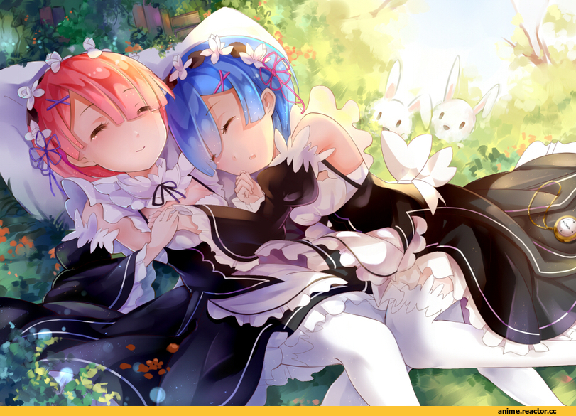 Re Zero Kara Hajimeru Isekai Seikatsu, Ram (Re Zero), Rem (re zero), amicis, Anime