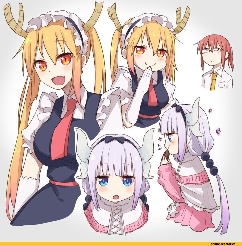 Kobayashi-san Chi no Maid Dragon, Tooru (MaiDragon), Kobayashi (MaiDragon), Kanna Kamui, Dragon Girl (Anime), Monster Girl (Anime), Maid, Anime