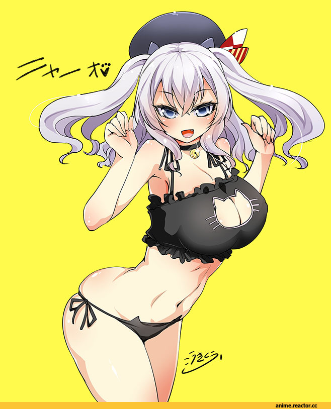 Kashima (Kantai Collection), Kantai Collection, kouki kuu, Cat Keyhole Bra, Anime Ero, Anime