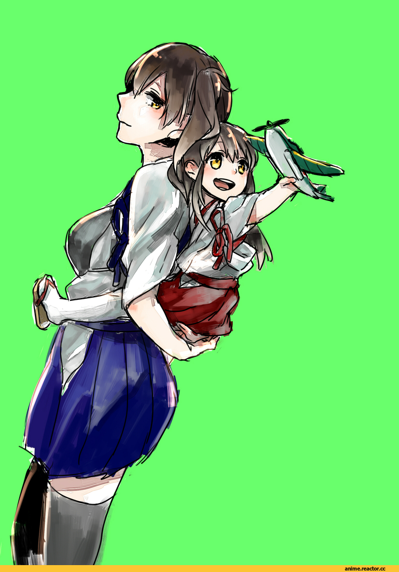 Kaga (Kantai Collection), Kantai Collection, Akagi (Kantai Collection), shuu-0208, Anime Art, Anime