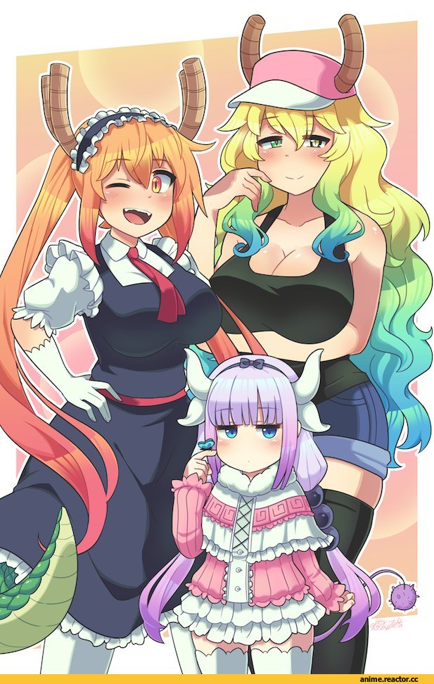 Kobayashi-san Chi no Maid Dragon, Tooru (MaiDragon), Kanna Kamui, Maid, Quetzalcoatl (MaiDragon), Anime