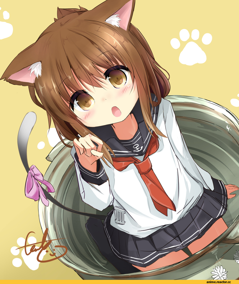 Inazuma (Kantai Collection), Kantai Collection, Animal Ears, nekomimi, Anime