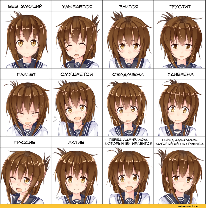 Inazuma (Kantai Collection), Kantai Collection, kazasuzu, Facial Expression Training, Anime