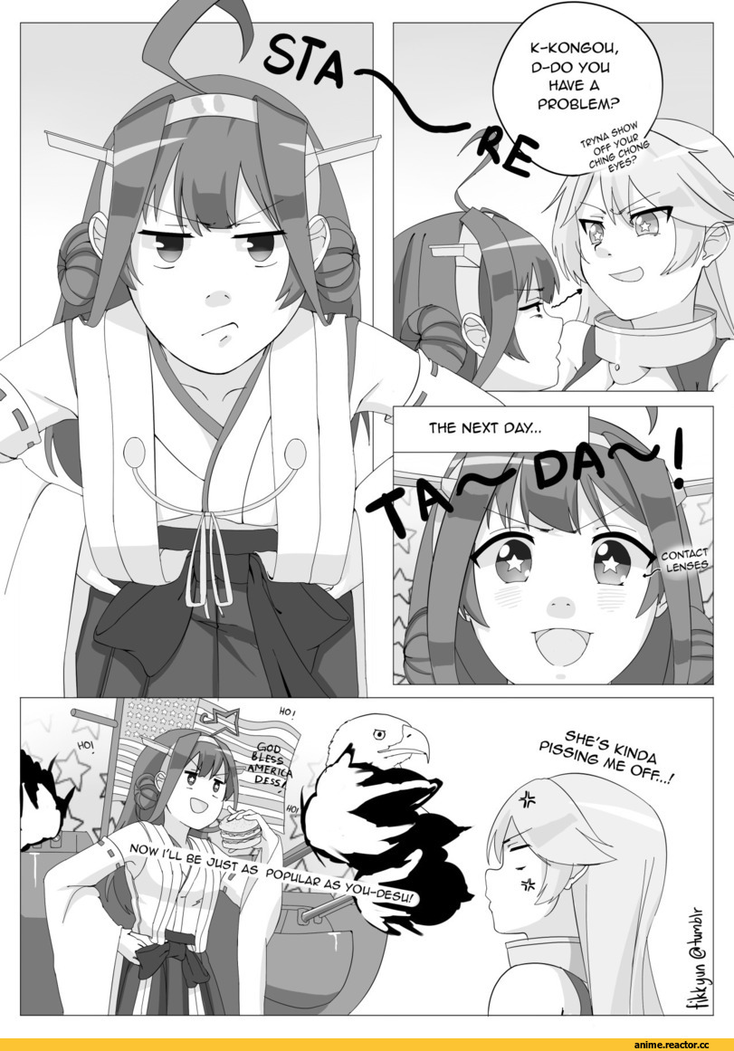 Kongou (Kantai Collection), Kantai Collection, Iowa (Kantai Collection), Кантай комиксы, Anime Комиксы, fikkyun, Anime