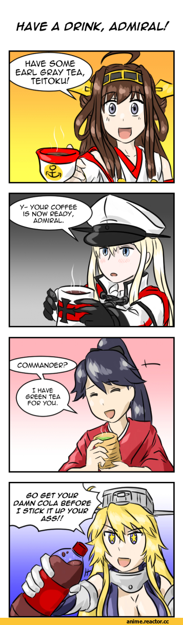 Kongou (Kantai Collection), Kantai Collection, Graf Zeppelin, Houshou (Kantai Collection), Iowa (Kantai Collection), 4koma, Anime Комиксы, Кантай комиксы, admiral paru, Anime